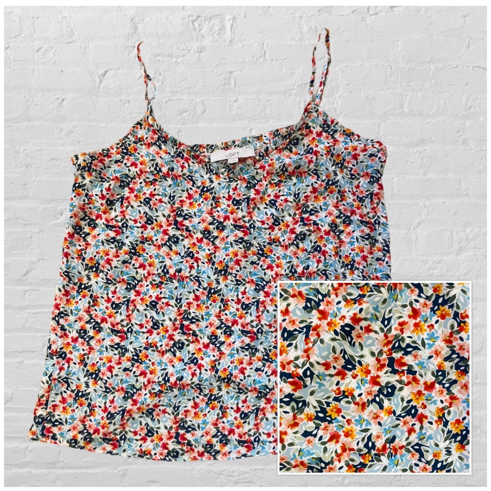 Like 🆕 Loft floral print sweetheart spaghetti strap blouse